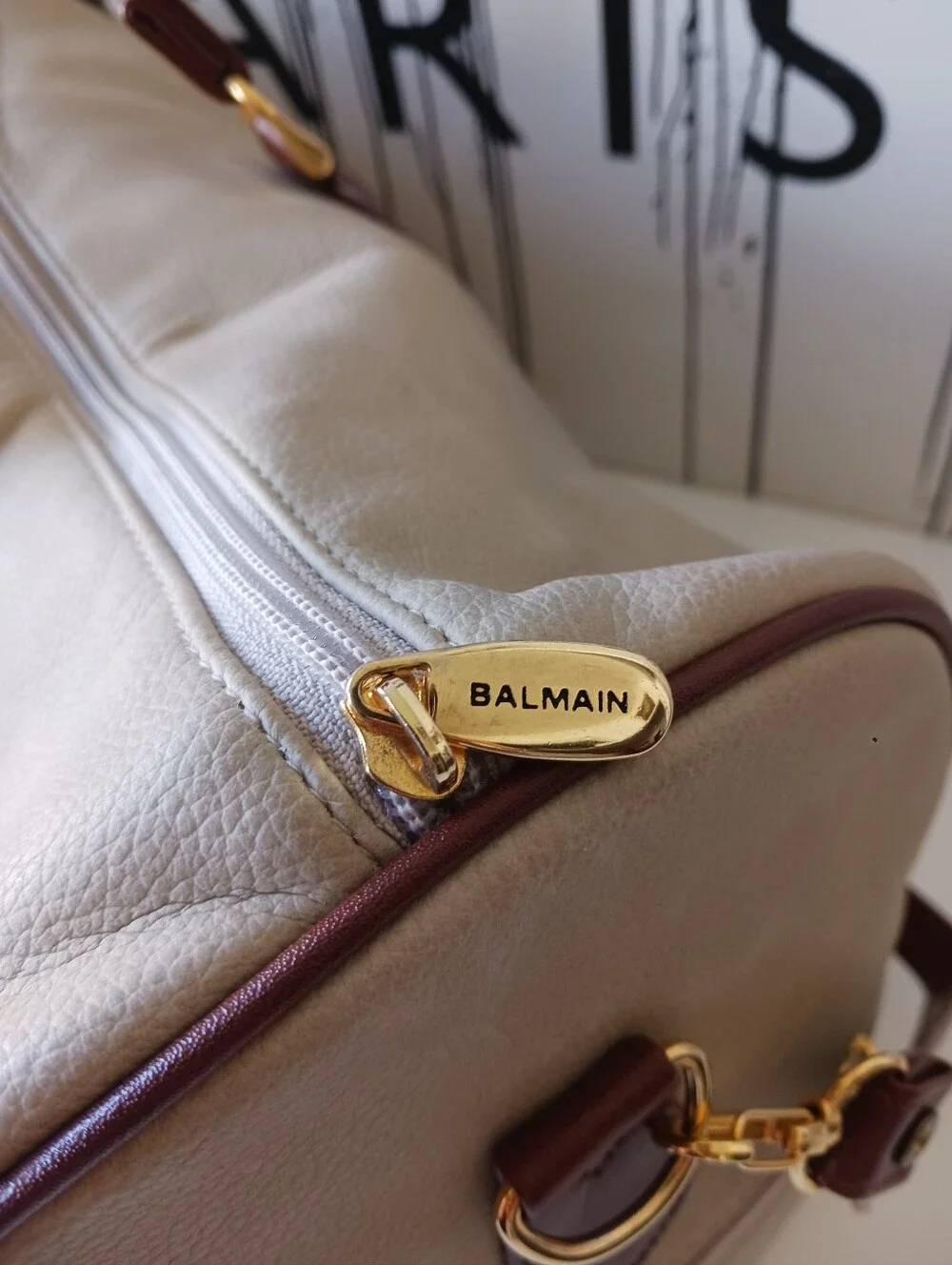 Pierre Balmain Leather Weekender Duffle , Travel Bag, Crossbody Bag